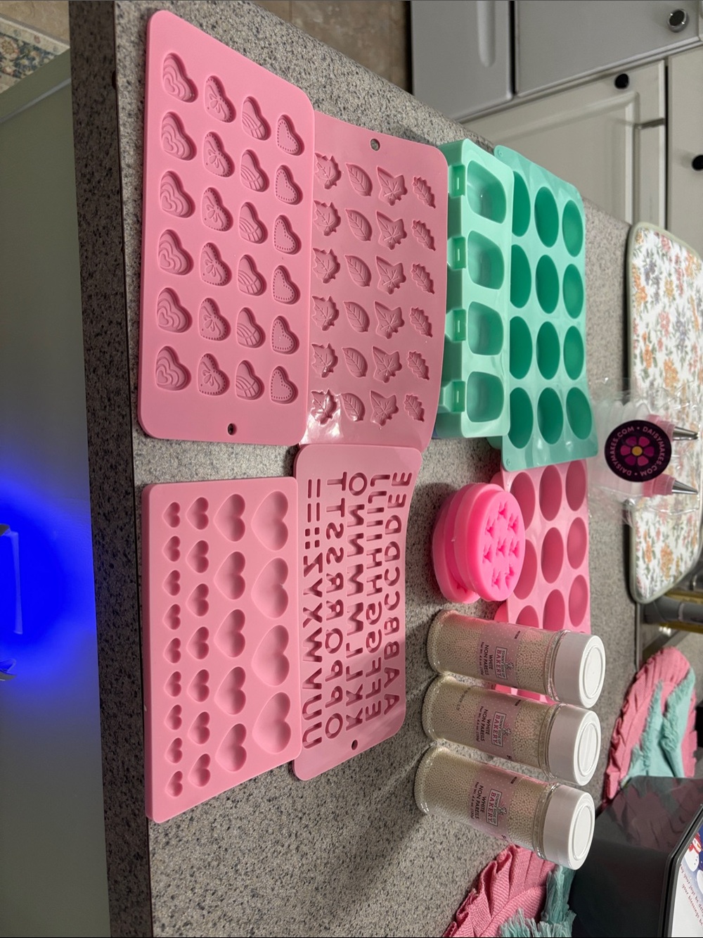 Hobby Lobby Pink and Mint Silicone Mold Set